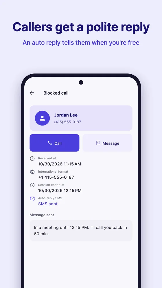 Template editor with end time and minutes left variables